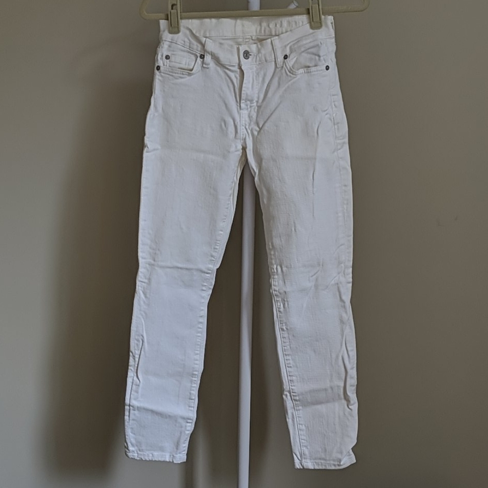 7 For All Mankind Stretchy White Skinny Jeans